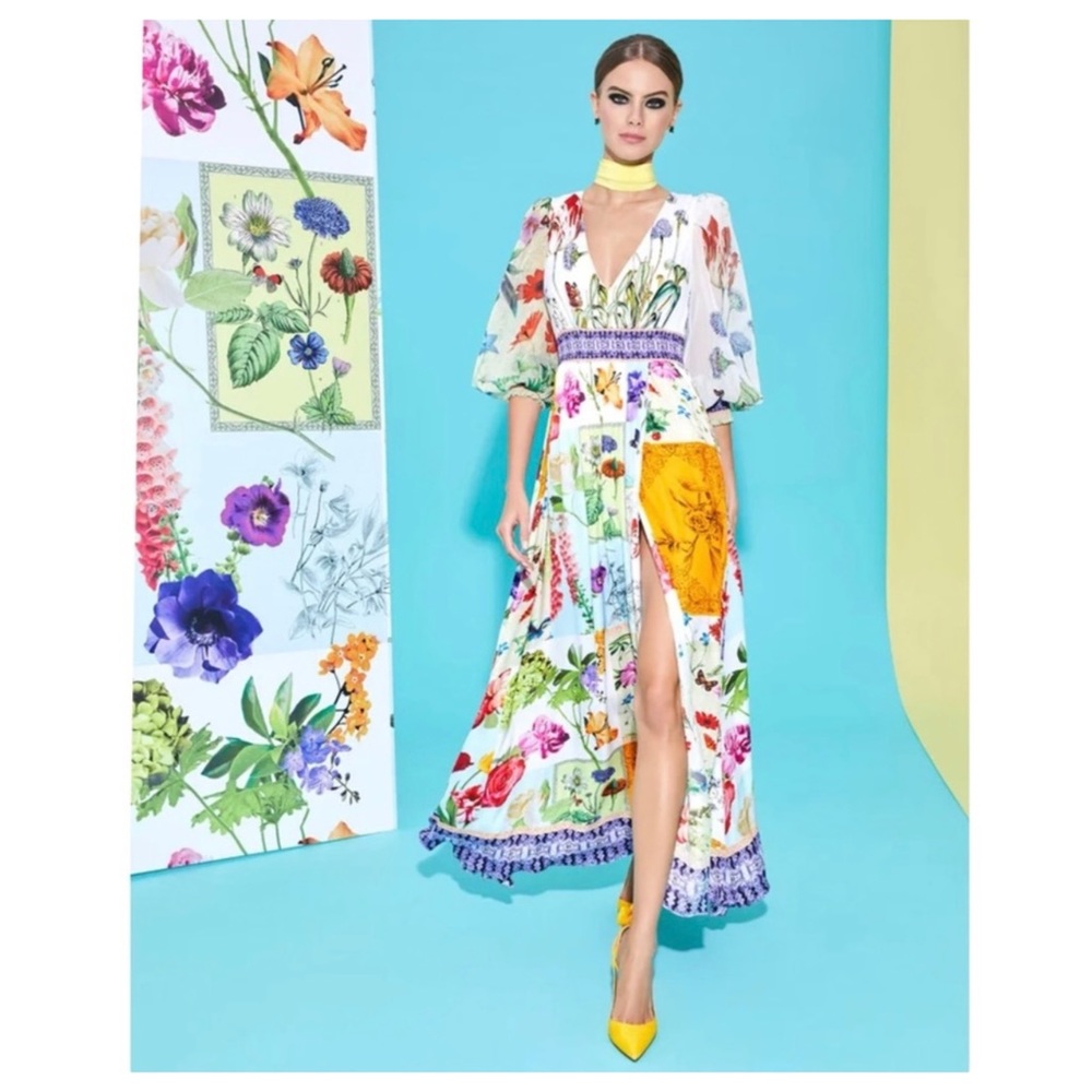 ALICE + OLIVIA Bellamy V-neck Maxi Dress - Picture 11 of 12